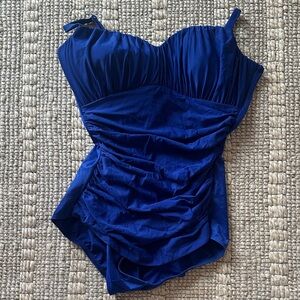 Miraclesuit Cobalt Blue Ruched One-Piece Swimsuit